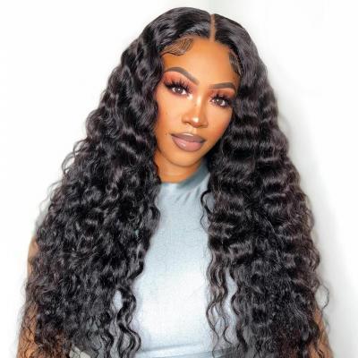 #1B Deep Wave Glueless Human Hair 180% Density 360 HD Lace Frontal Wig 