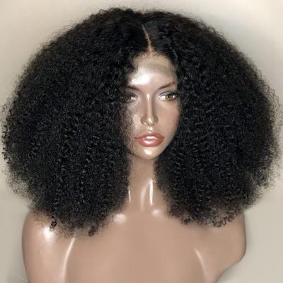 Ready To Ship Brazilian Virgin Hair Bomb Afro kinky Curly Pre-Plucked 180% 13x4 Full Lace Front Human Hair Wigs for Black Women