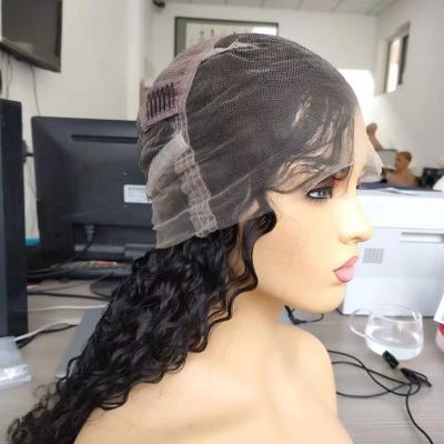 Free sample full lace human hair wig Hot Selling 360 full lace loose curly high quality natural color human virgin hair wig