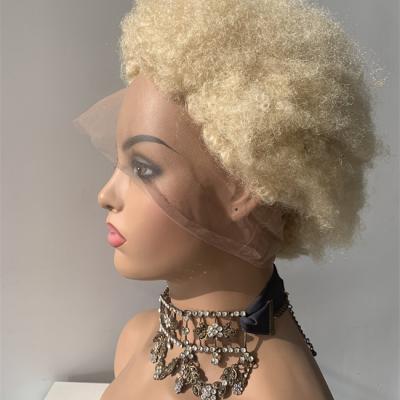 Human hair wig full lace braiding wigs 613 blond hd lace jumbo braids afro kinky curl kinky straight perruque small cap