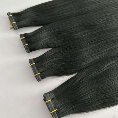 Wholesale Full Thick End Double Drawn Hair Invisible Flat / skin/ PU Weft Unprocessed Remy Virgin Russian Hair Weft Extensions