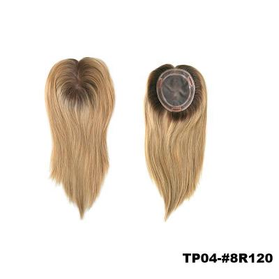 Natural Straight Mono Base Chinese Cuticle Remy Human Hair Topper Wig with Clip