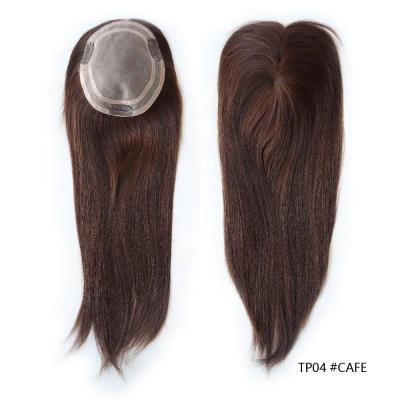 Qingdao Hair Factory Wholesale Fine Mono Topper Hair PU Contour Women Hairpieces