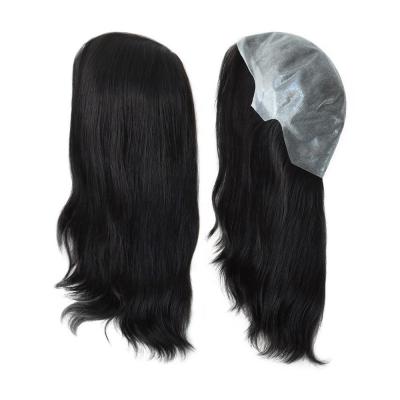 Wholesale full PU skin wig 6inch 14inch 100% real human hair women full skin wig thickness 0.12-0.14mm